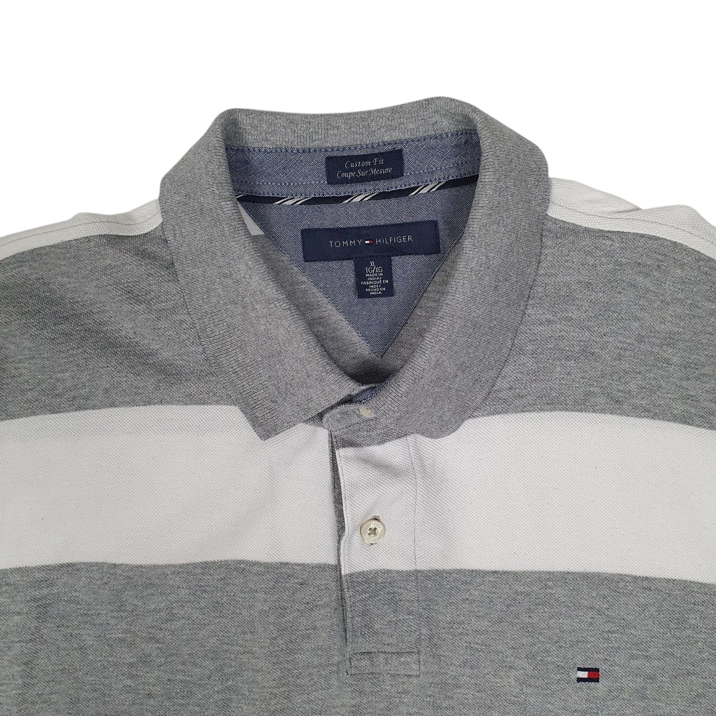 Mens Grey Tommy Hilfiger  Hoodie Polo Shirt