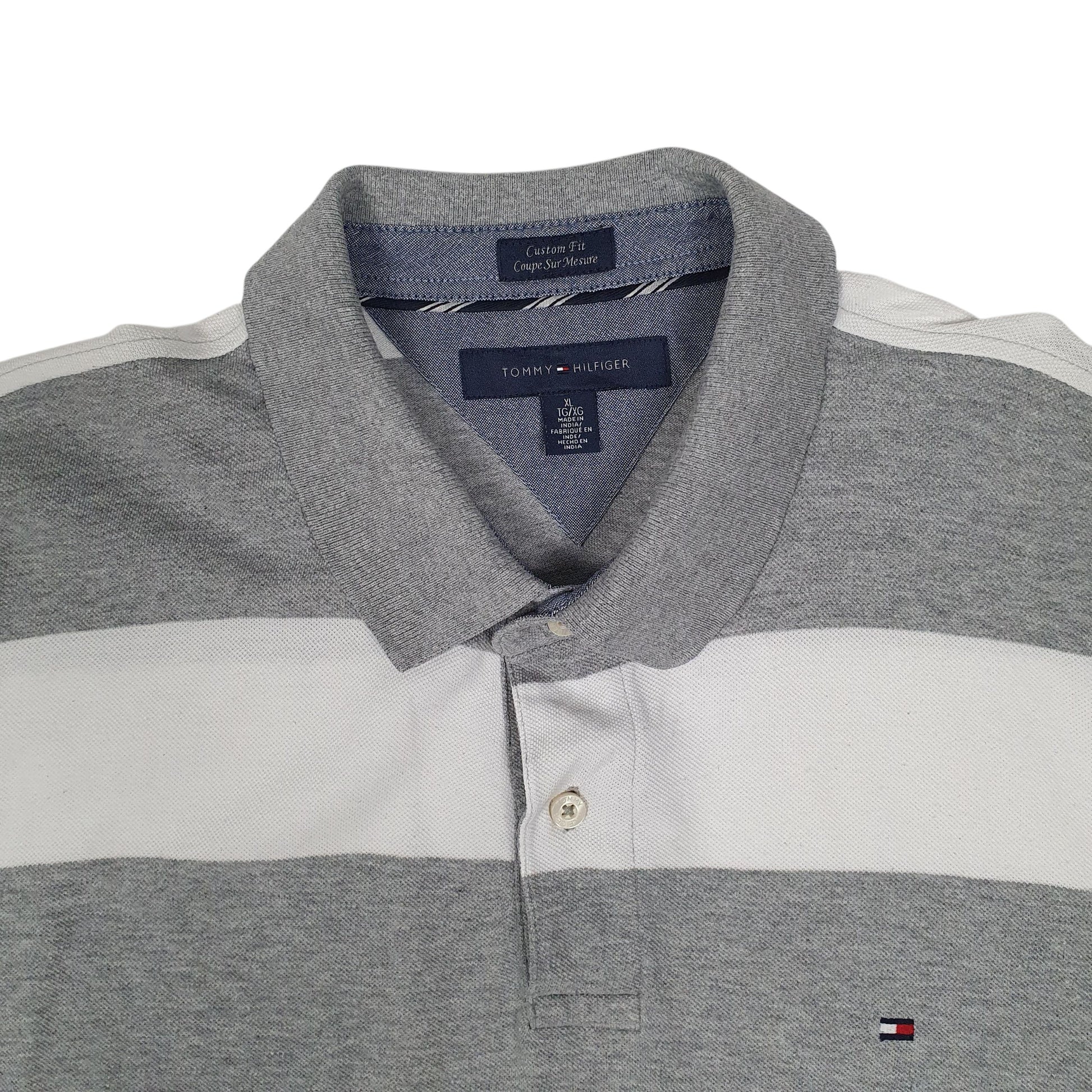 Mens Grey Tommy Hilfiger  Hoodie Polo Shirt