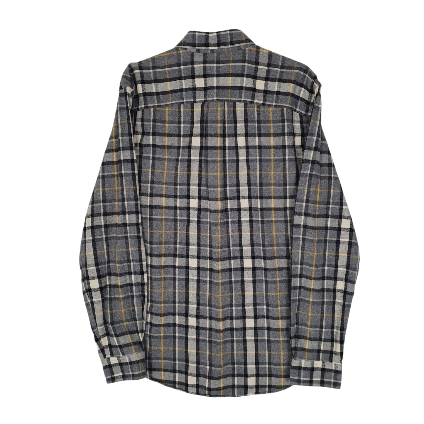 Mens Grey L.L.Bean Scotch Plaid Flannel  Shirt