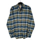 Mens Blue L.L.Bean Thick Flannel Plaid Long Sleeve Shirt