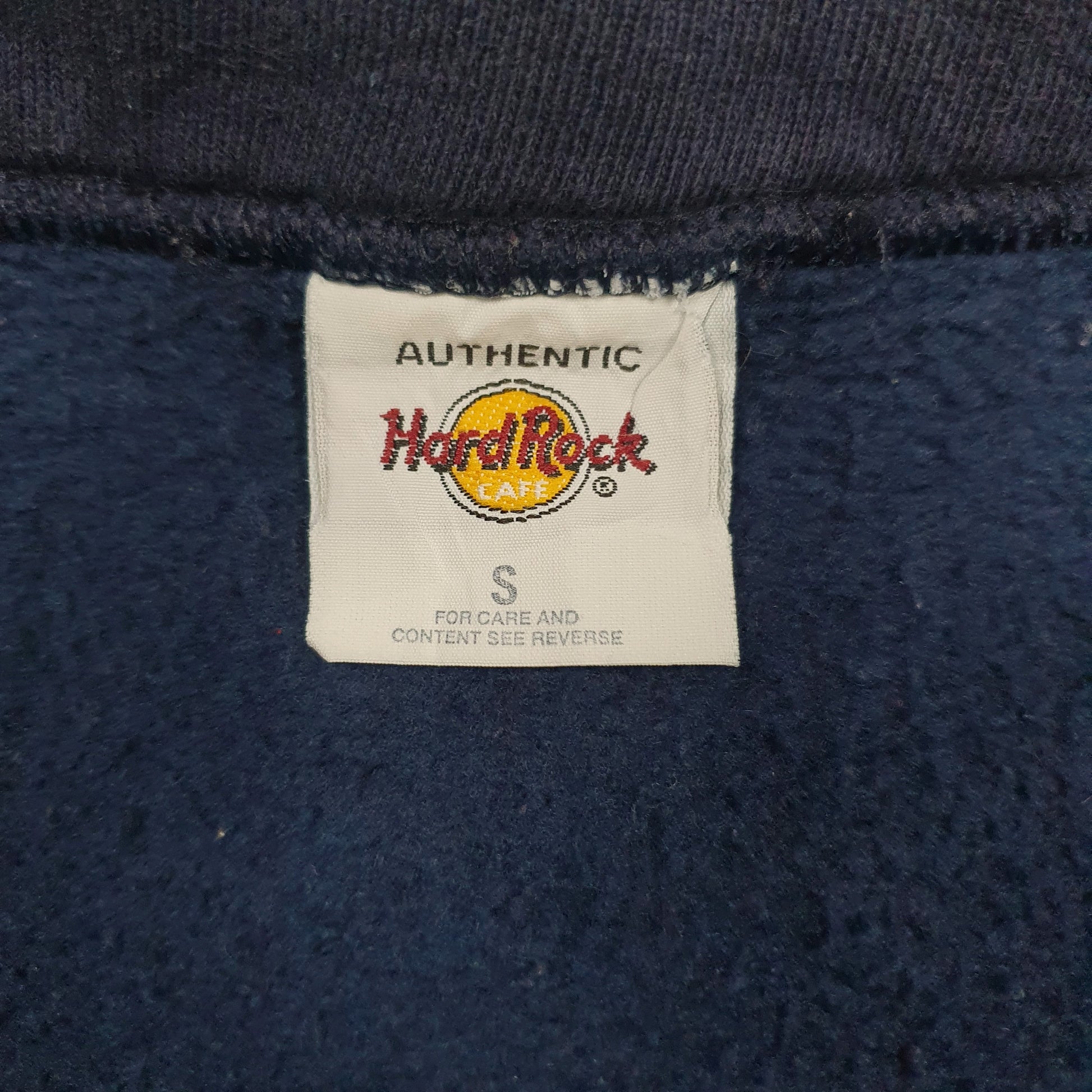 Mens Navy Hard Rock Cafe Vintage 90s Quarter Zip Jumper