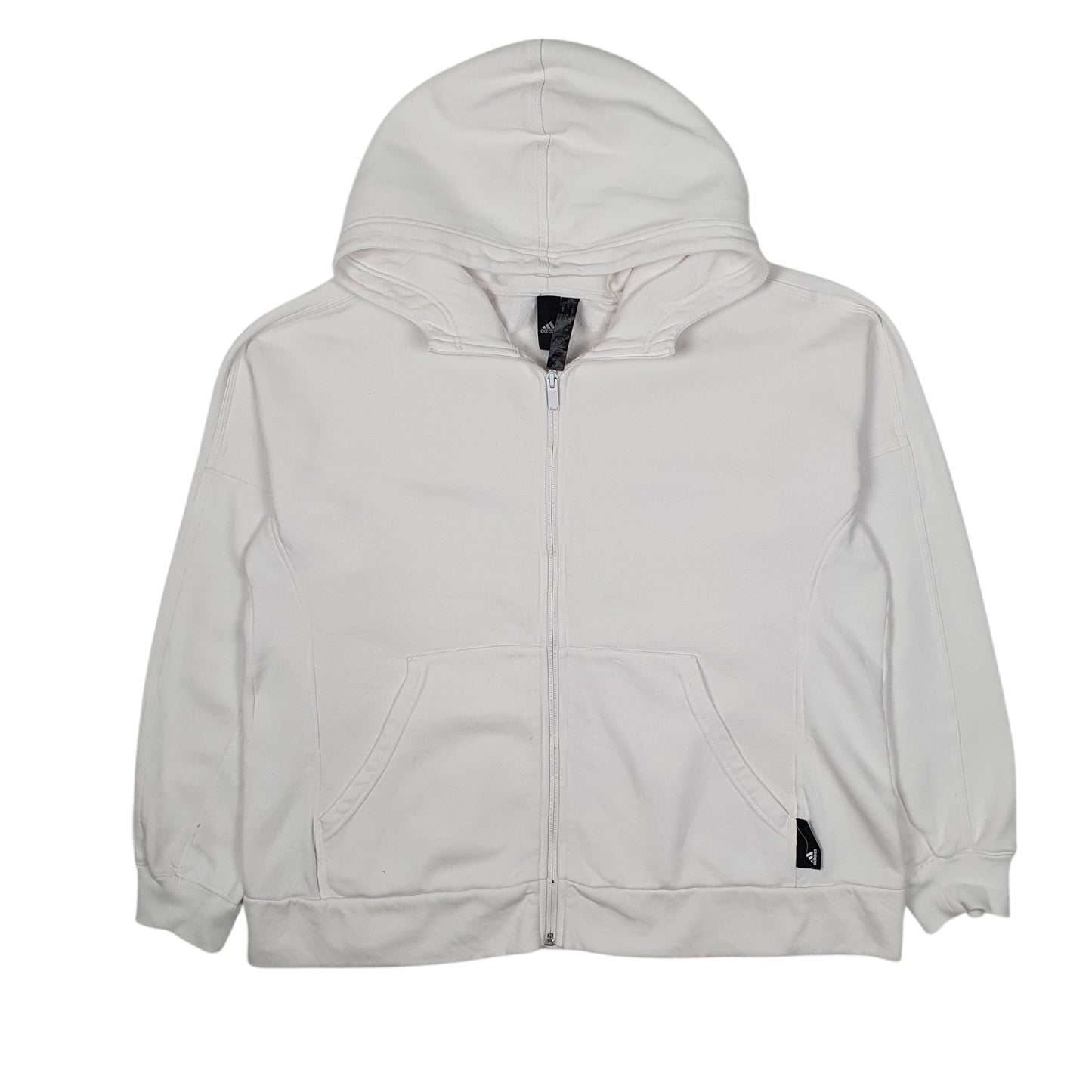 Womens White Adidas Hoodie Full Zip Jumper