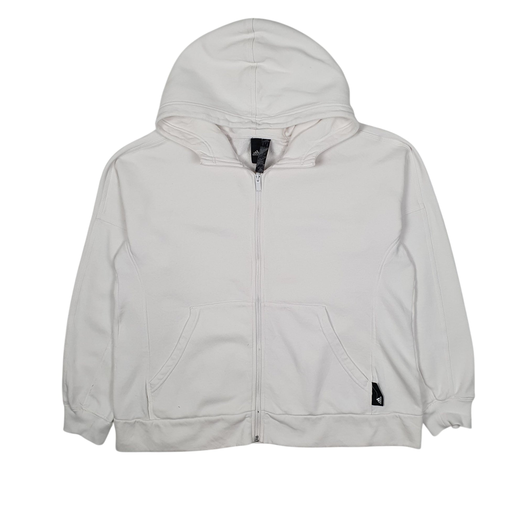 Womens White Adidas Hoodie Full Zip Jumper