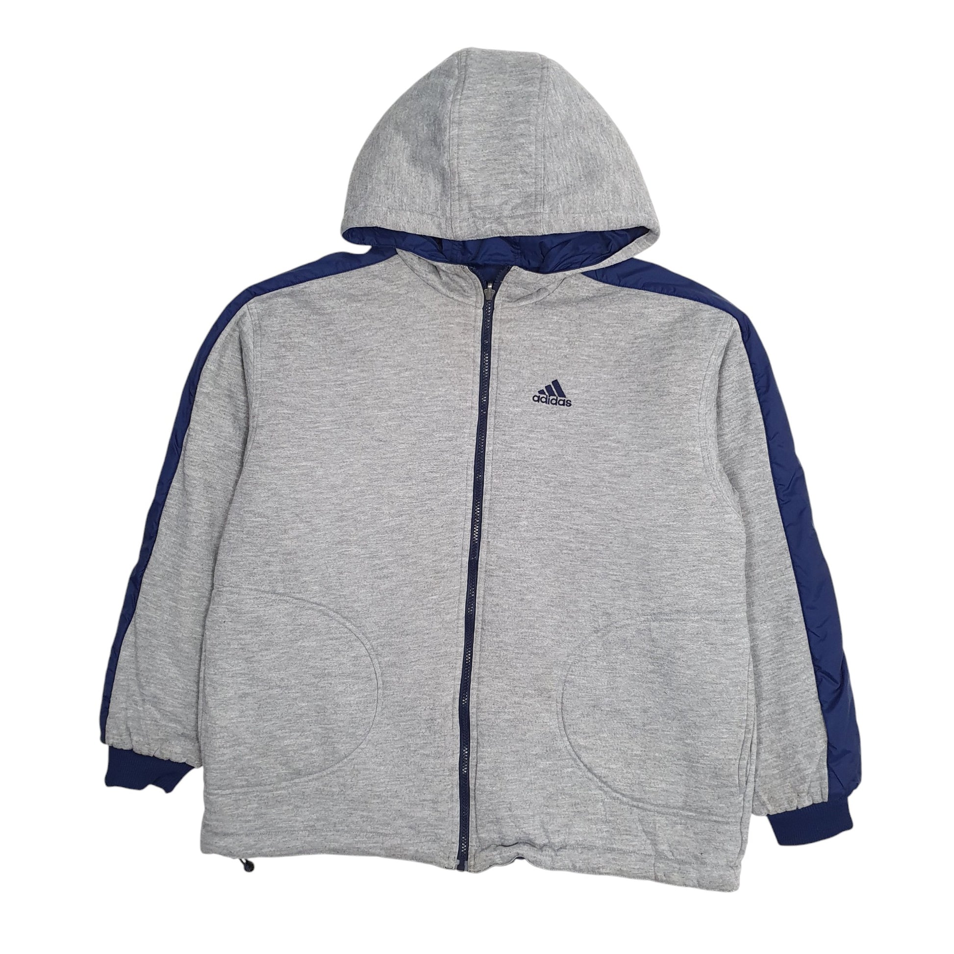 Mens Navy Adidas Vintage 90s Reversible Hoodie  Coat