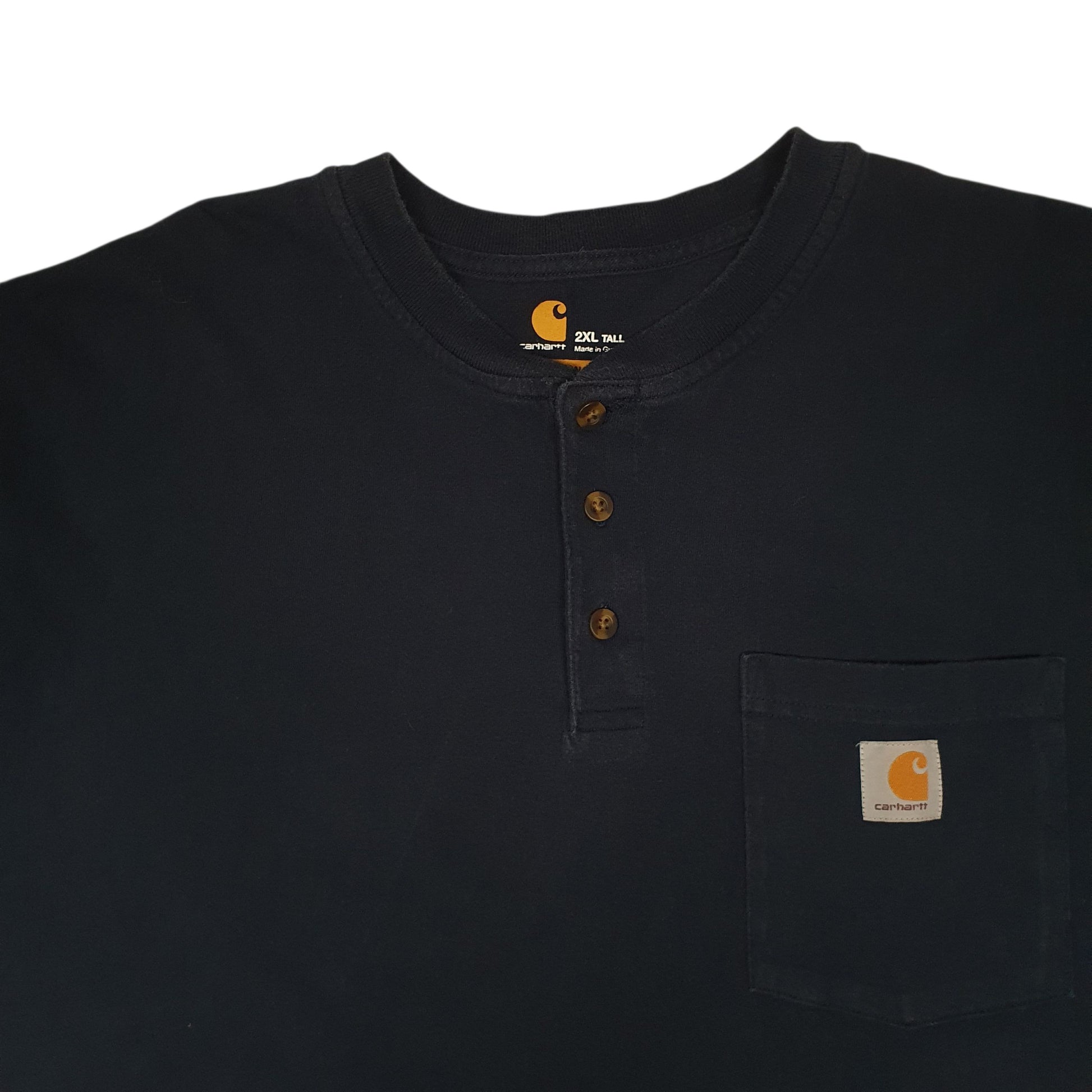 Mens Navy Carhartt Henley  T Shirt