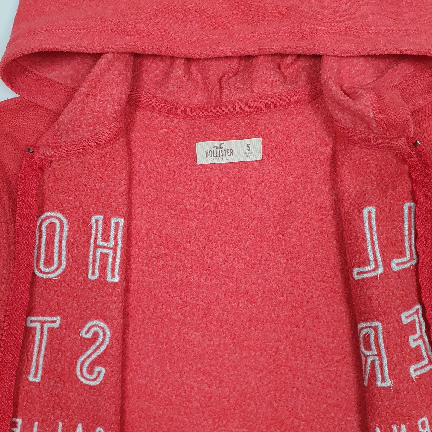 Womens Pink Hollister Hoodie Full Zip Jumper