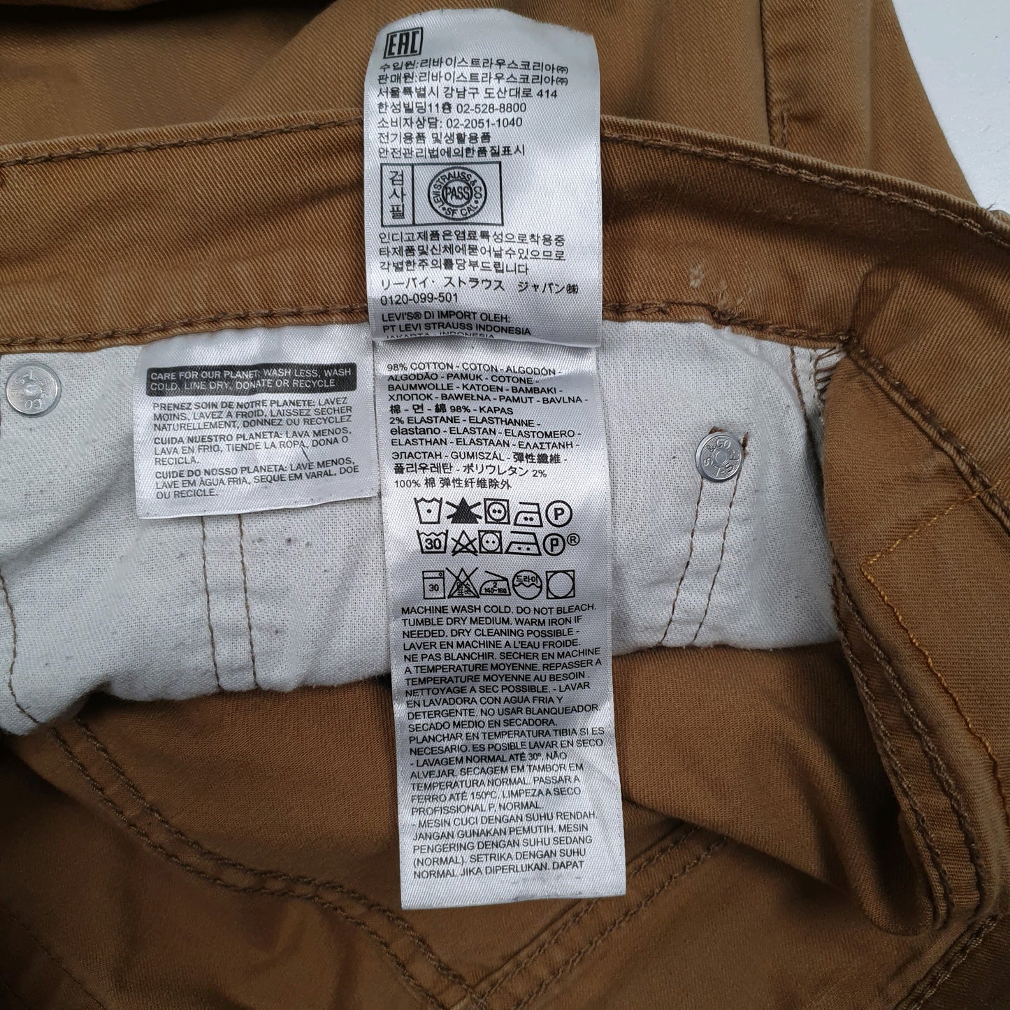 Mens Beige Levis   Trousers