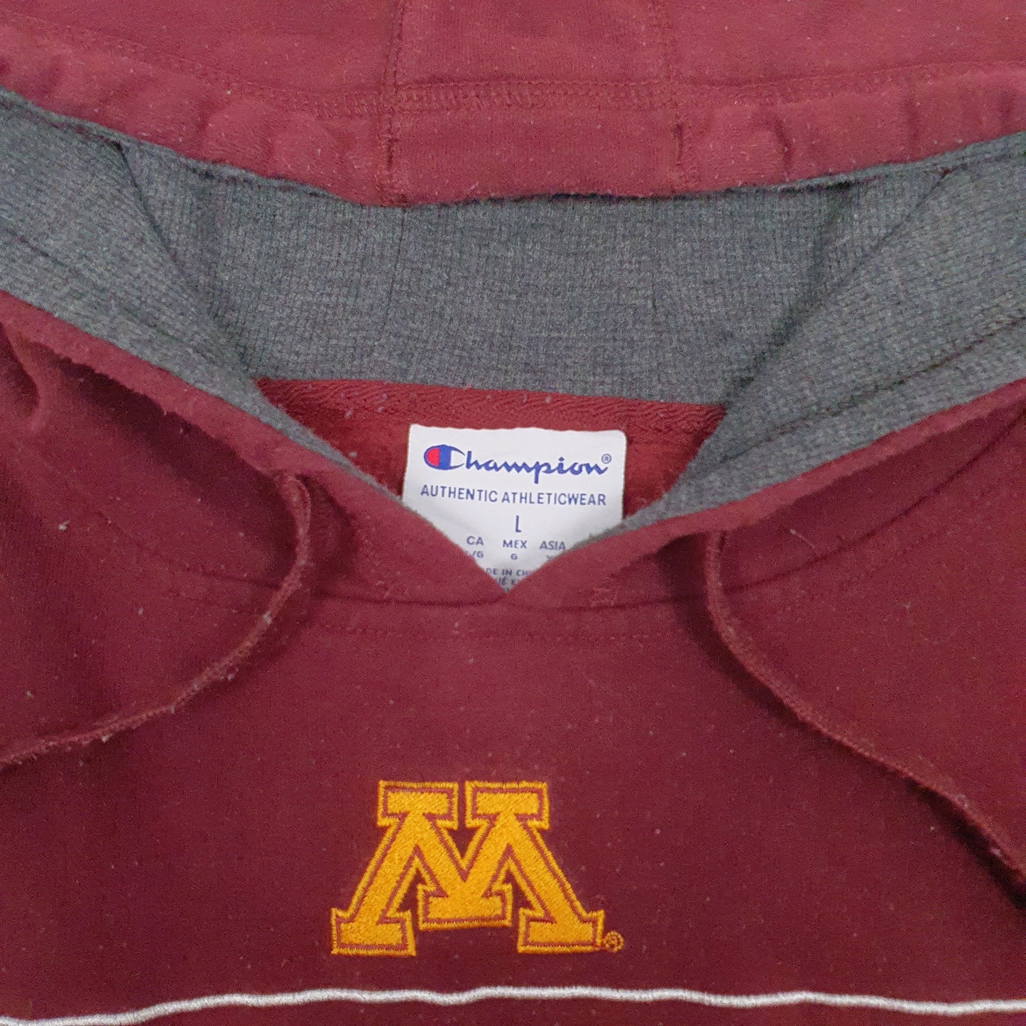 Mens Burgundy Champion Minnesota Golden Gophers Hoodie Jumper