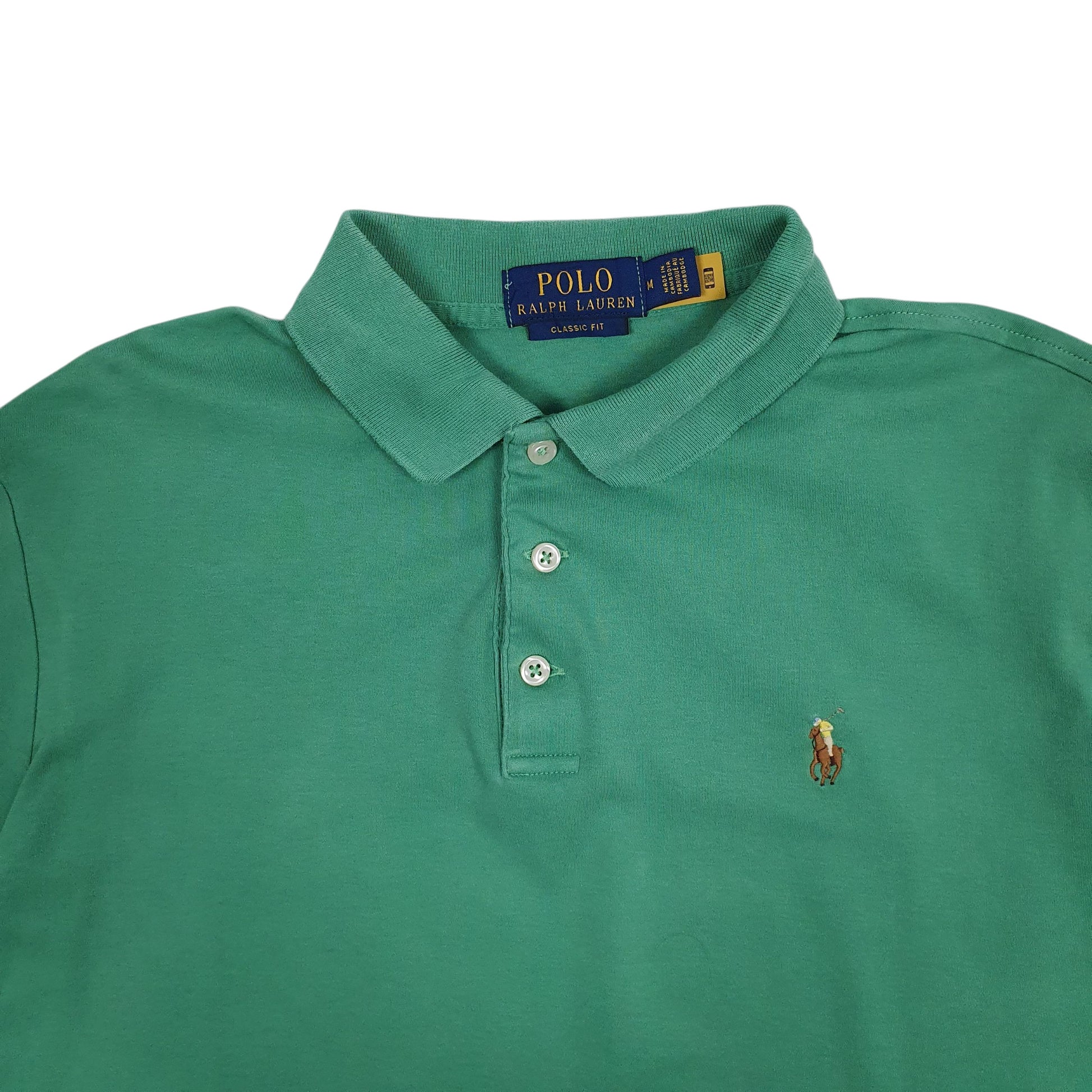 Mens Green Polo Ralph Lauren Classic Fit  Polo Shirt