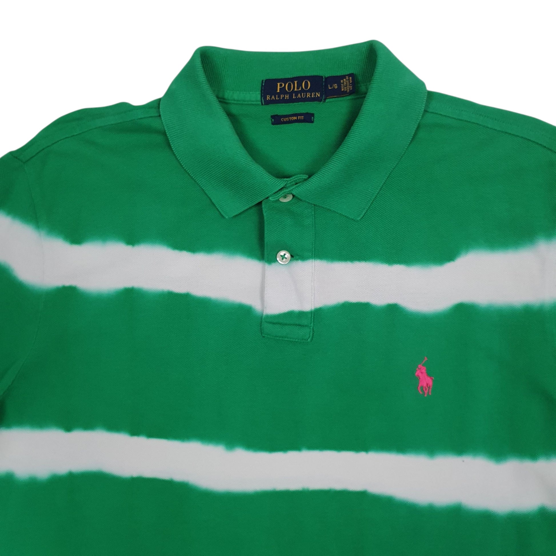 Mens Green Polo Ralph Lauren Custom Fit  Polo Shirt