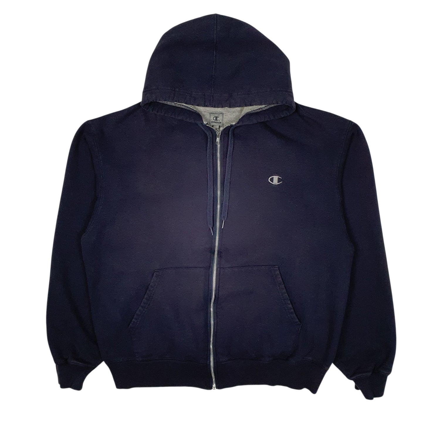 Mens Navy Champion Hoodie Full Zip Jumper