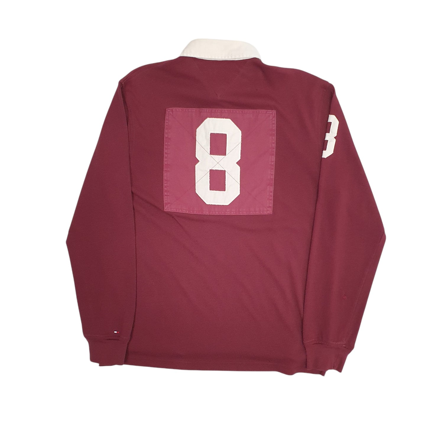 Mens Burgundy Tommy Hilfiger Rugby  Polo Shirt