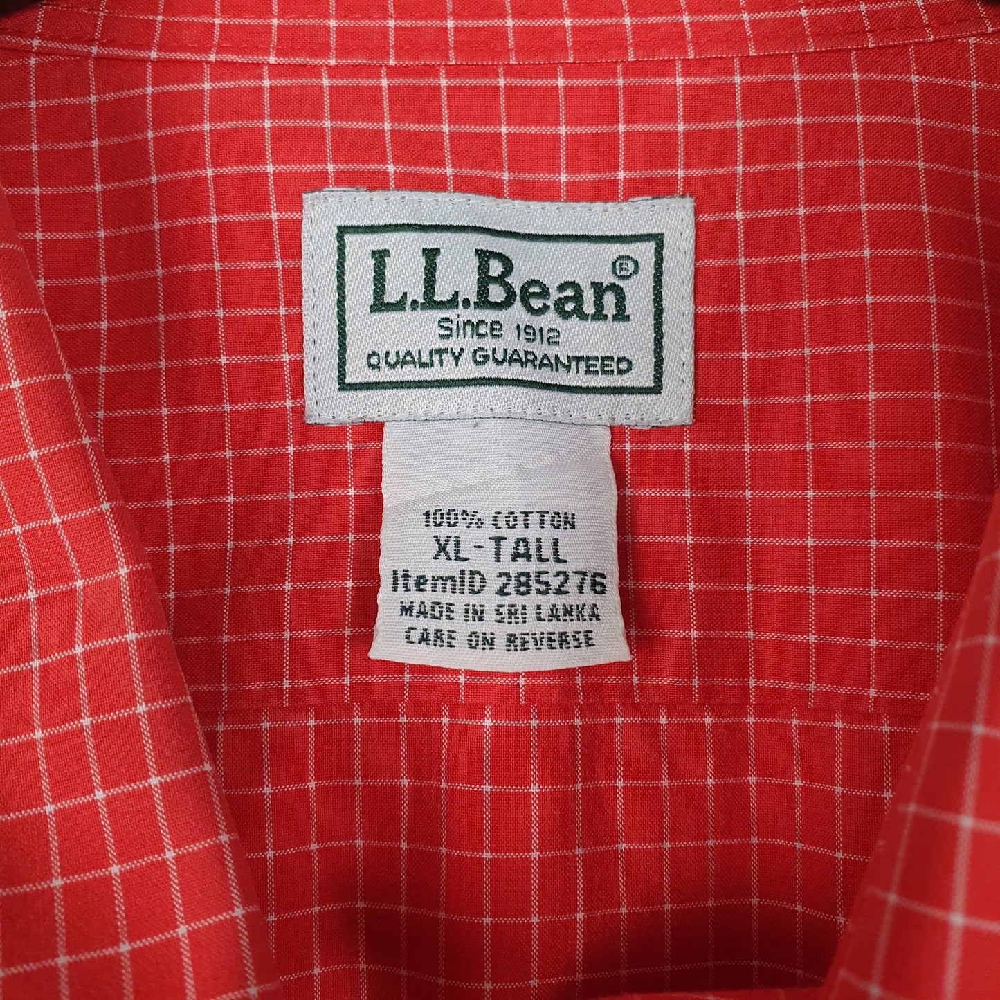 Mens Red L.L.Bean   Shirt