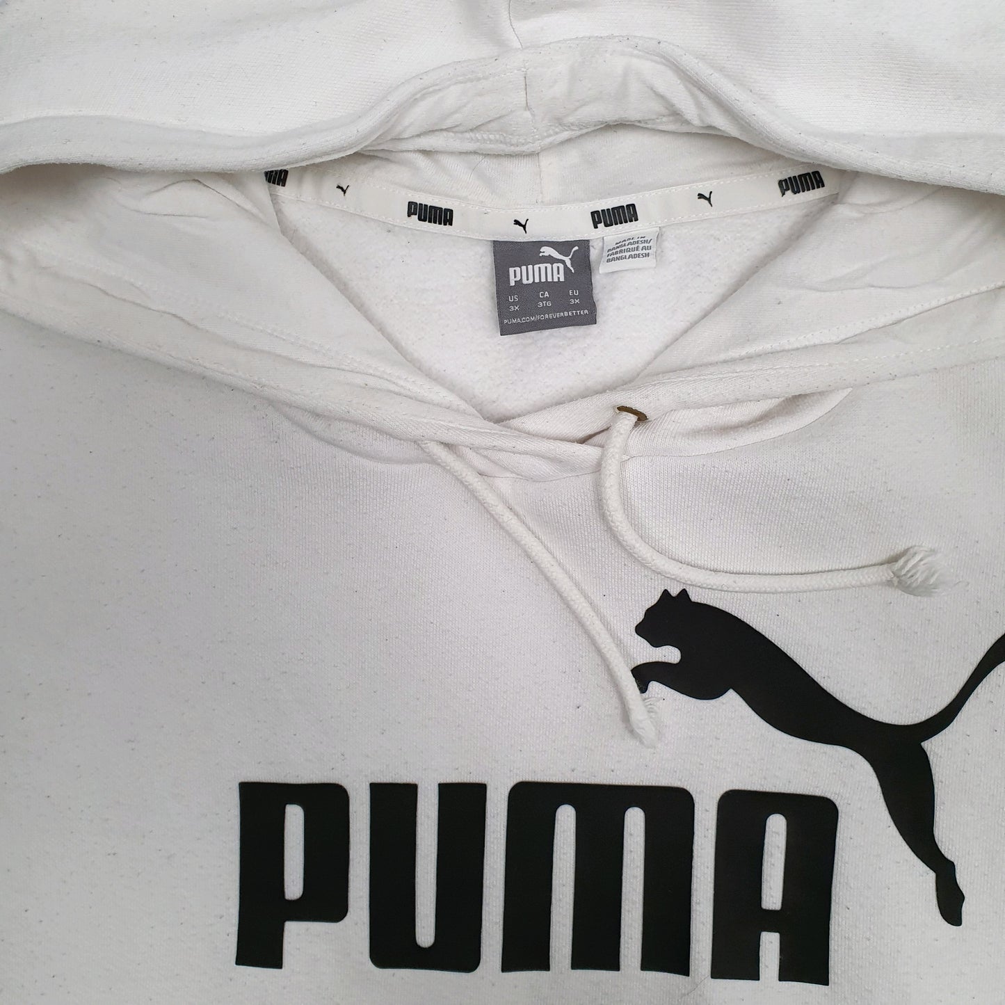 Womens White Puma  Hoodie Jumper