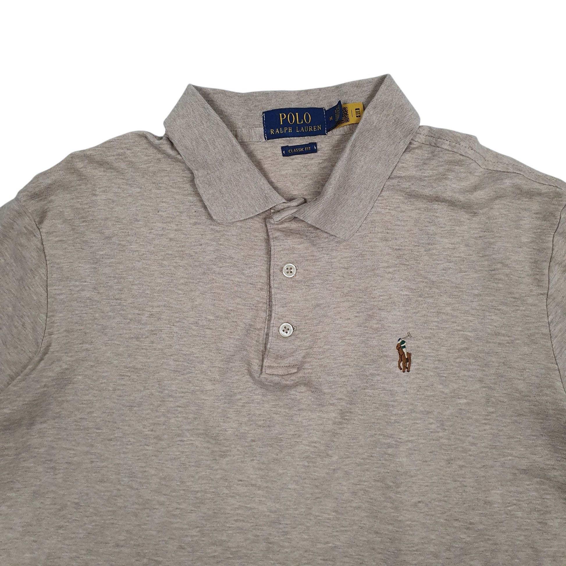 Mens Beige Polo Ralph Lauren Classic Fit  Polo Shirt