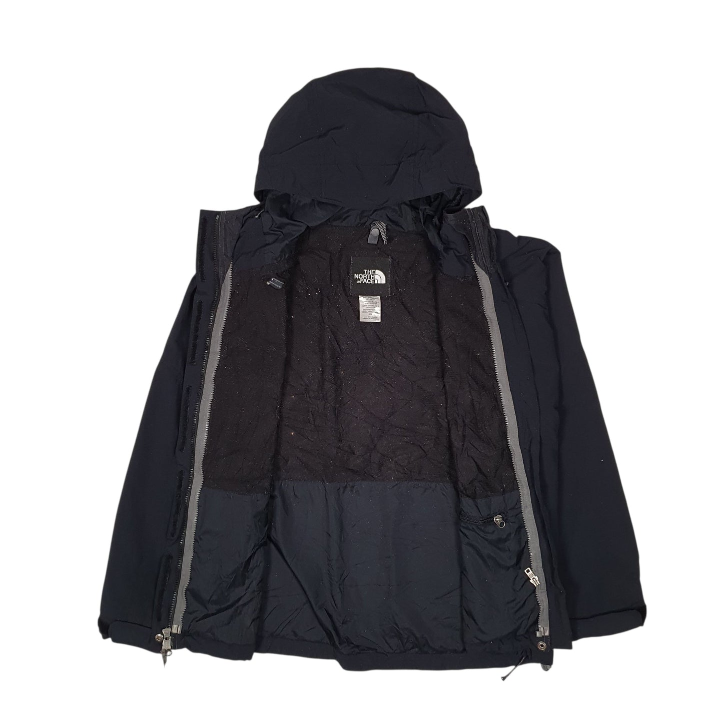 Mens Black The North Face Hyvent Crewneck Coat