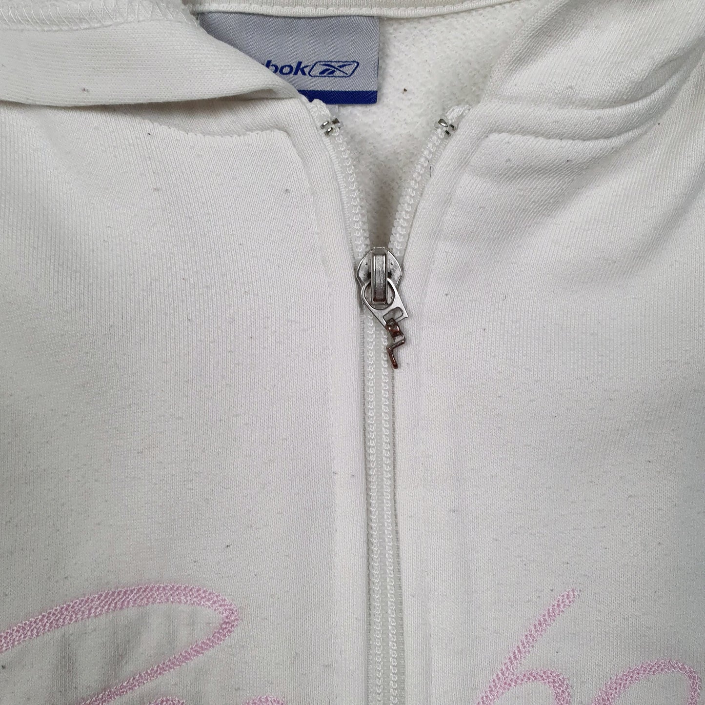 Womens White Reebok Hoodie Full Zip Jumper
