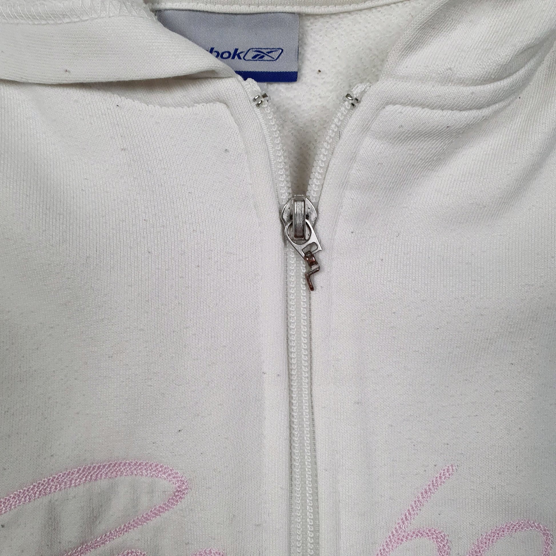 Womens White Reebok Hoodie Full Zip Jumper