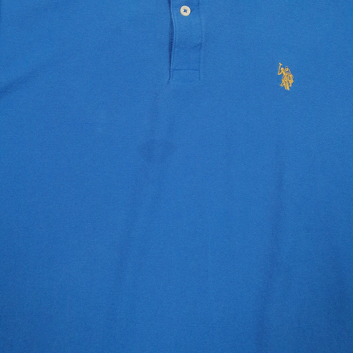 Mens Blue US Polo Assn Performance Pique  Polo Shirt