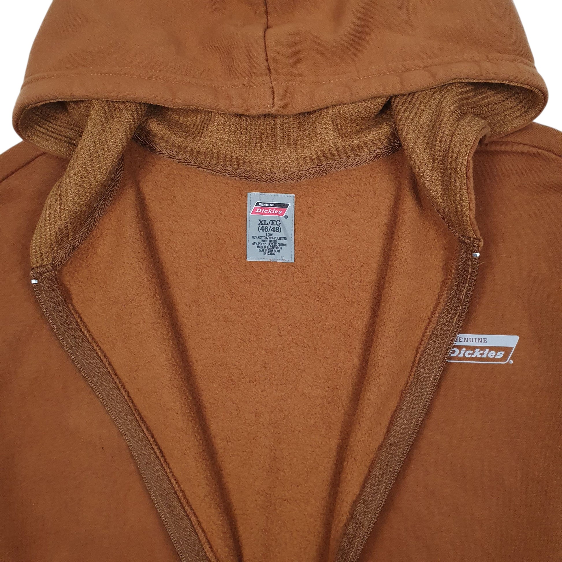 Mens Tan Dickies Hoodie Full Zip Jumper