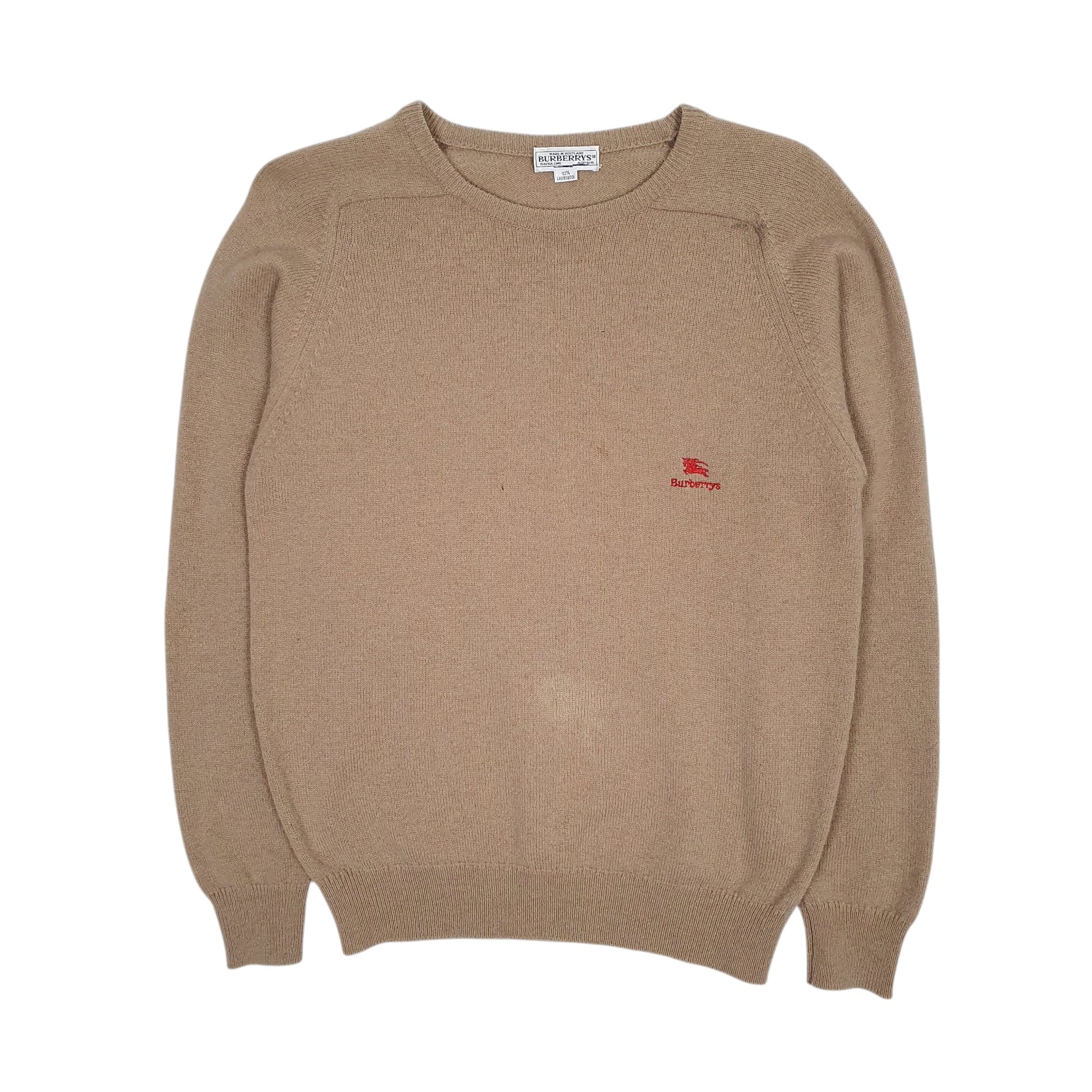 Womens Beige Burberry Vintage 90s Crewneck Jumper