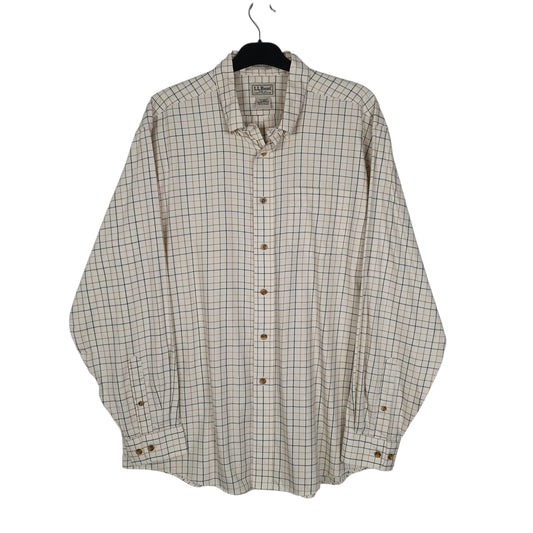 Mens Cream L.L.Bean  Long Sleeve Shirt