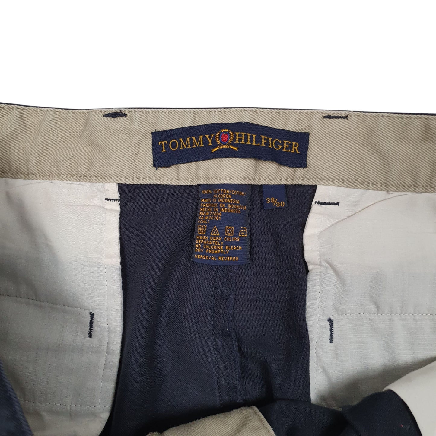 Mens Black Tommy Hilfiger Vintage 2000s Double Pleated  Trousers