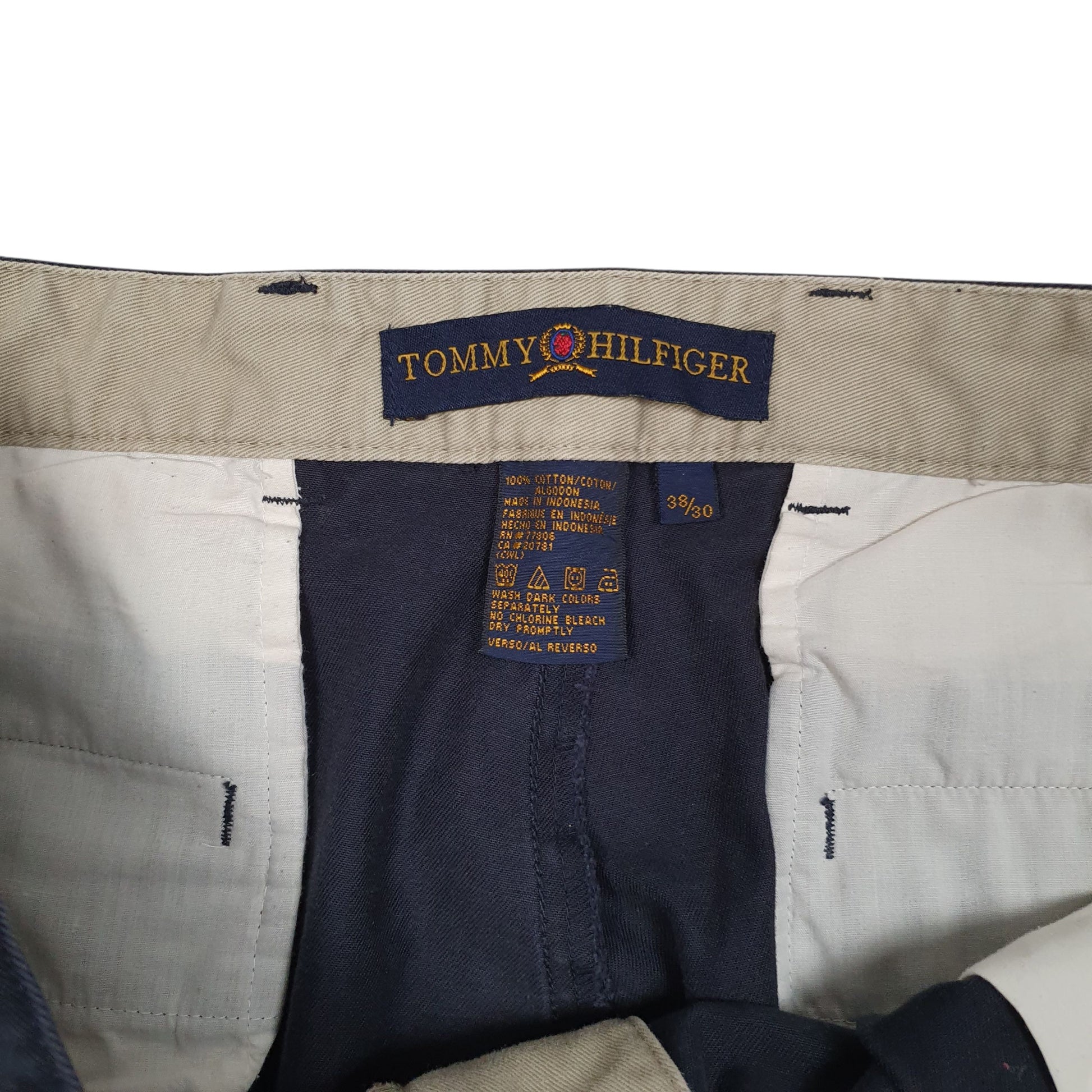 Mens Black Tommy Hilfiger Vintage 2000s Double Pleated  Trousers