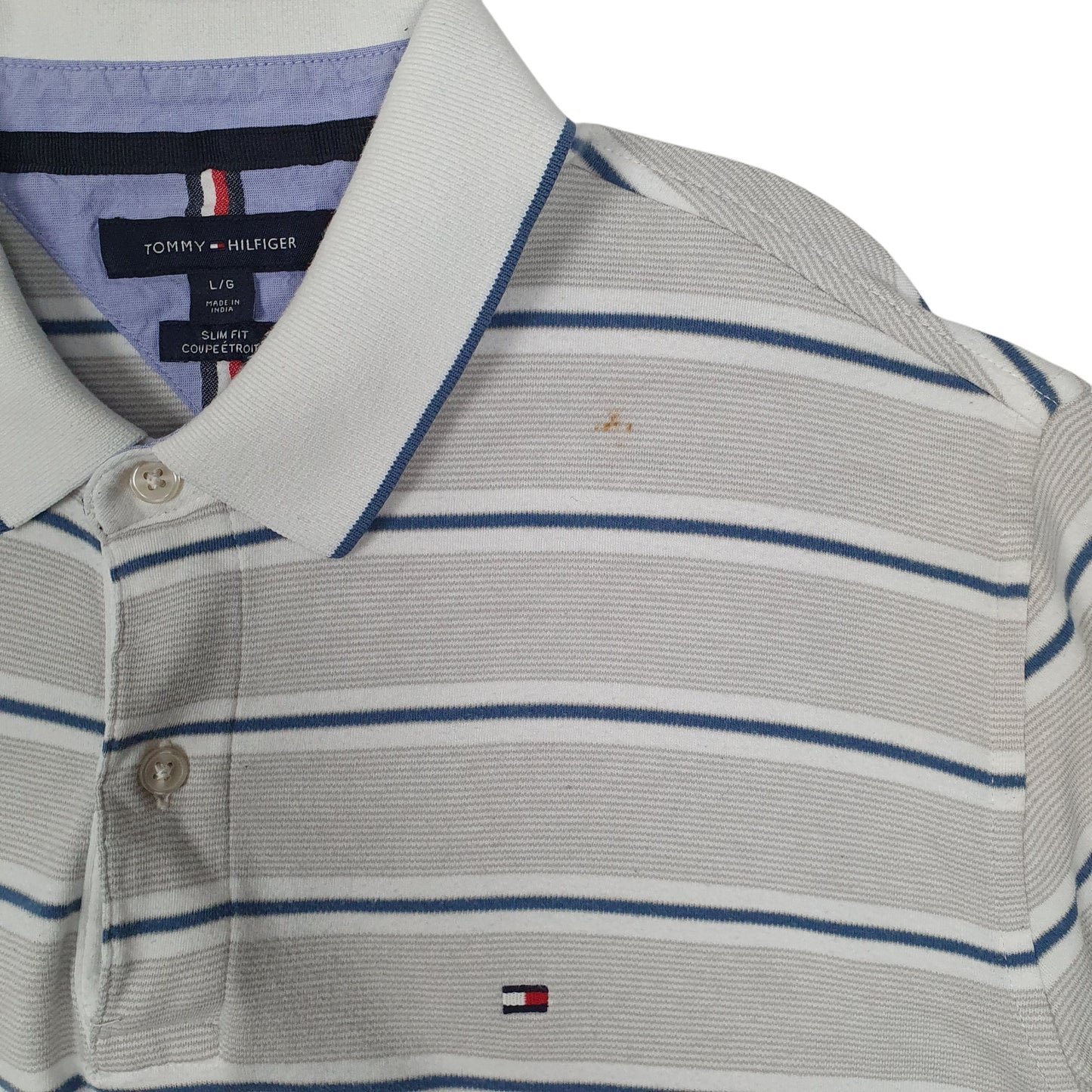 Mens Grey Tommy Hilfiger Slim Fit  Polo Shirt