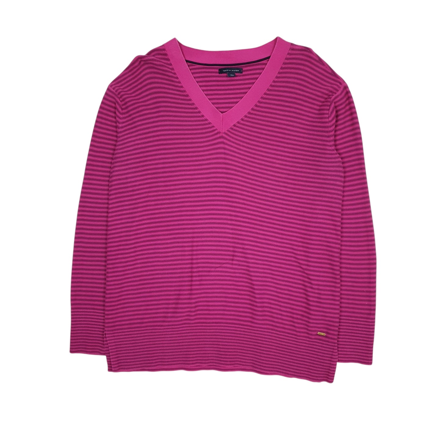 Womens Purple Tommy Hilfiger  V Neck Jumper