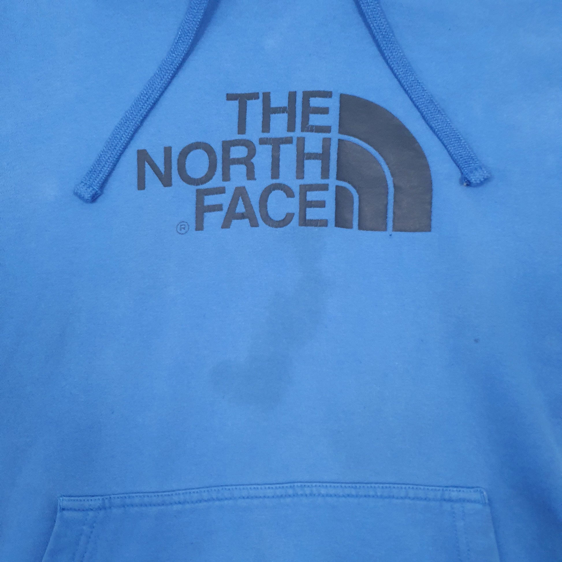 Mens Blue The North Face Spellout Hoodie Jumper