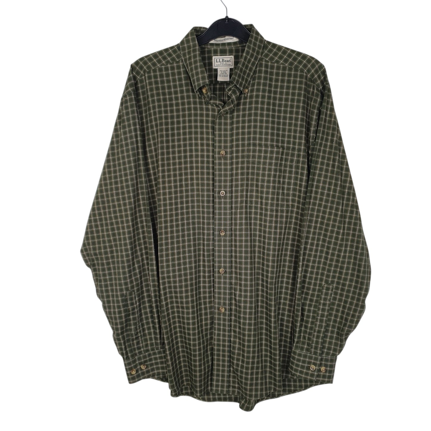 Mens Green L.L.Bean  Long Sleeve Shirt