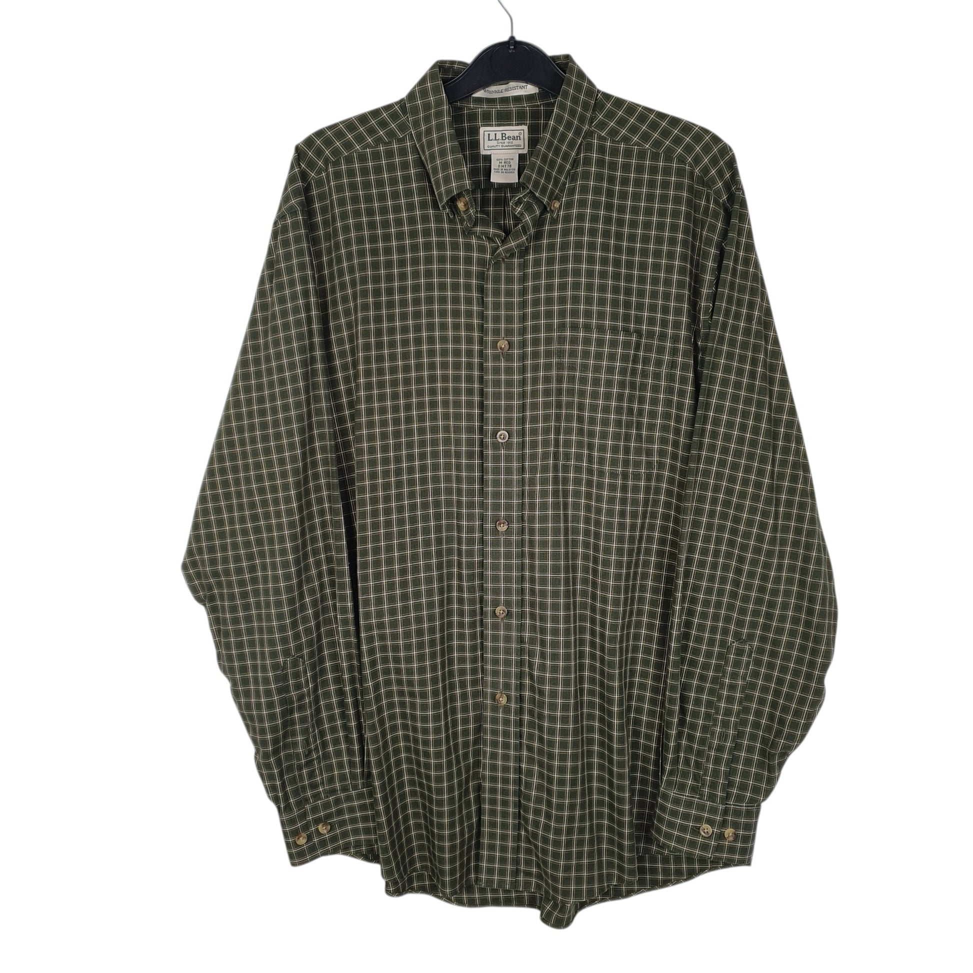 Mens Green L.L.Bean  Long Sleeve Shirt
