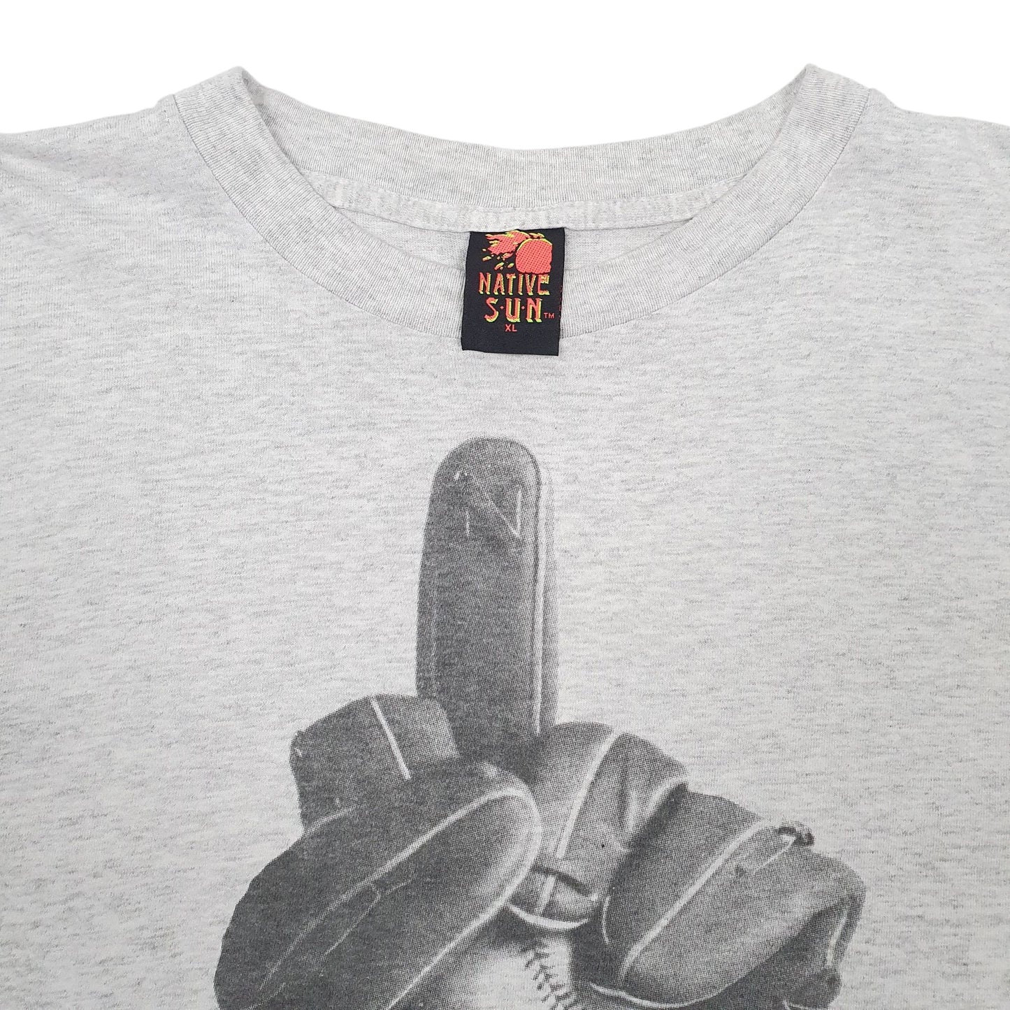 Mens Grey Native Sun Single Stitch Vintage 90s  T Shirt