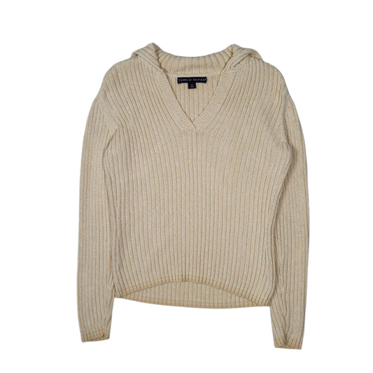 Womens Cream Tommy Hilfiger  V Neck Jumper