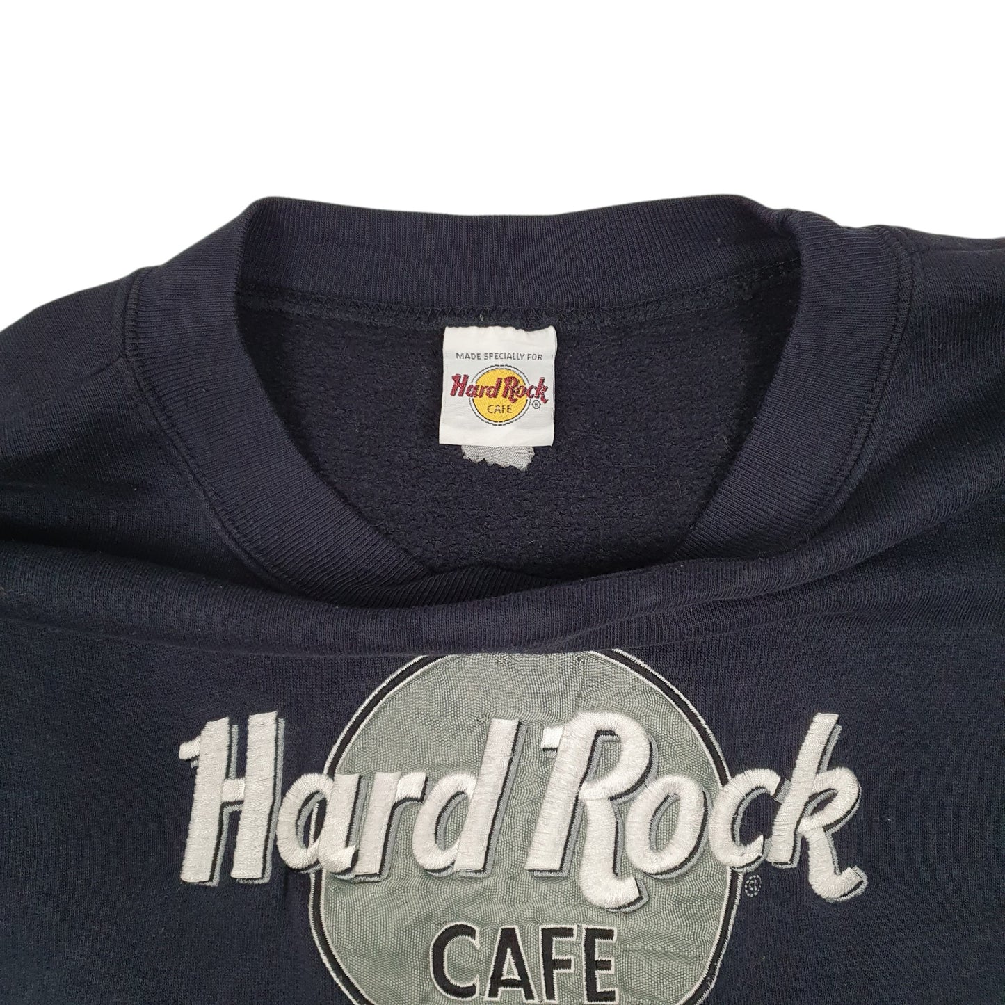 Mens Navy Hard Rock Cafe Knowlton Hong Kong Crewneck Jumper