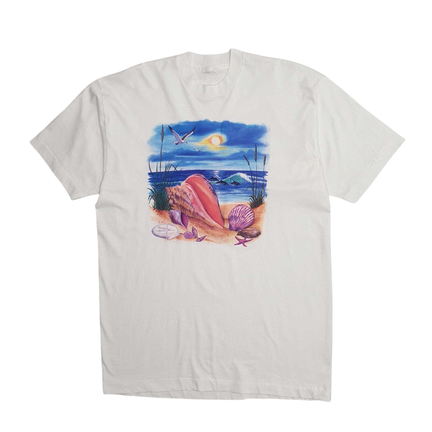 Mens White Unbranded Single Stitch Vintage 90s Short Sleeve T Shirt