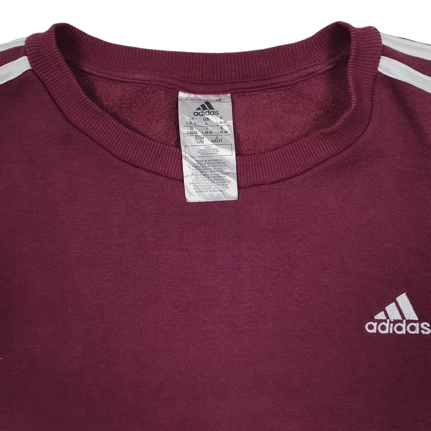 Womens Burgundy Adidas  Crewneck Jumper