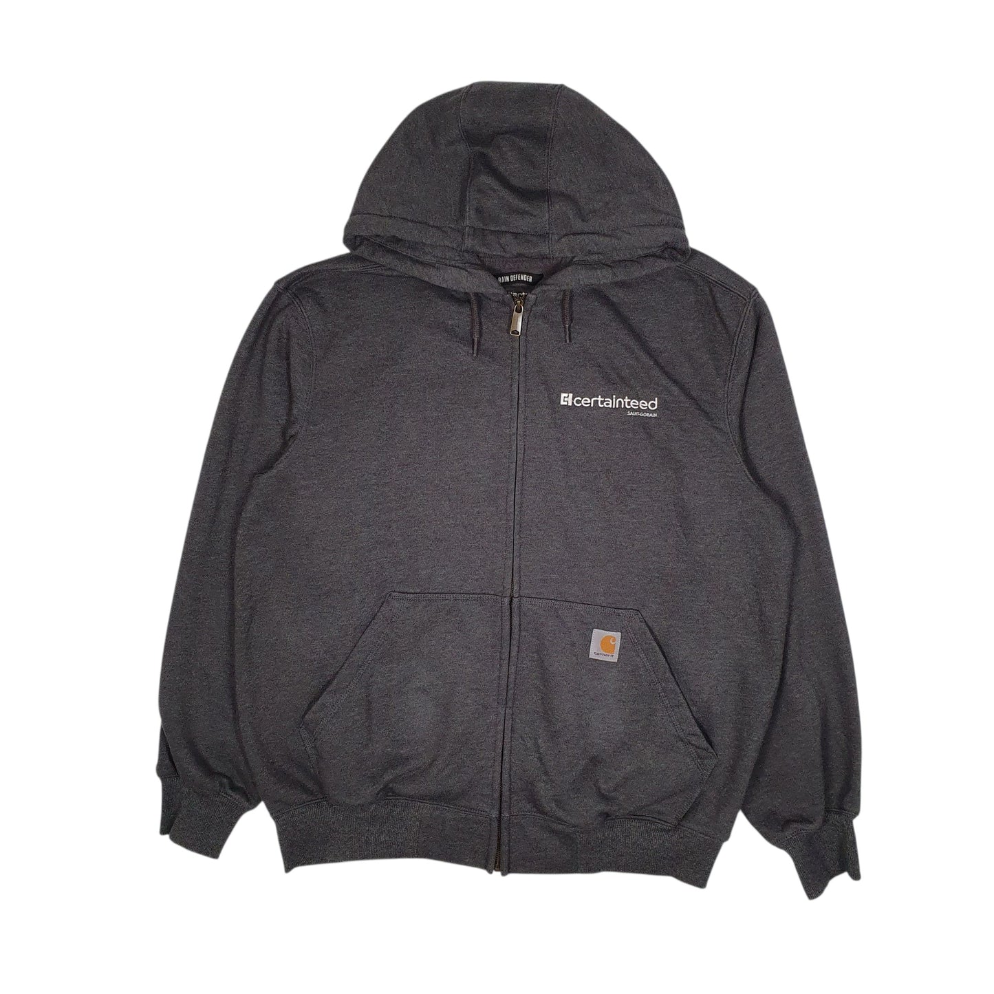 Mens Grey Carhartt Hoodie Full Zip Jumper