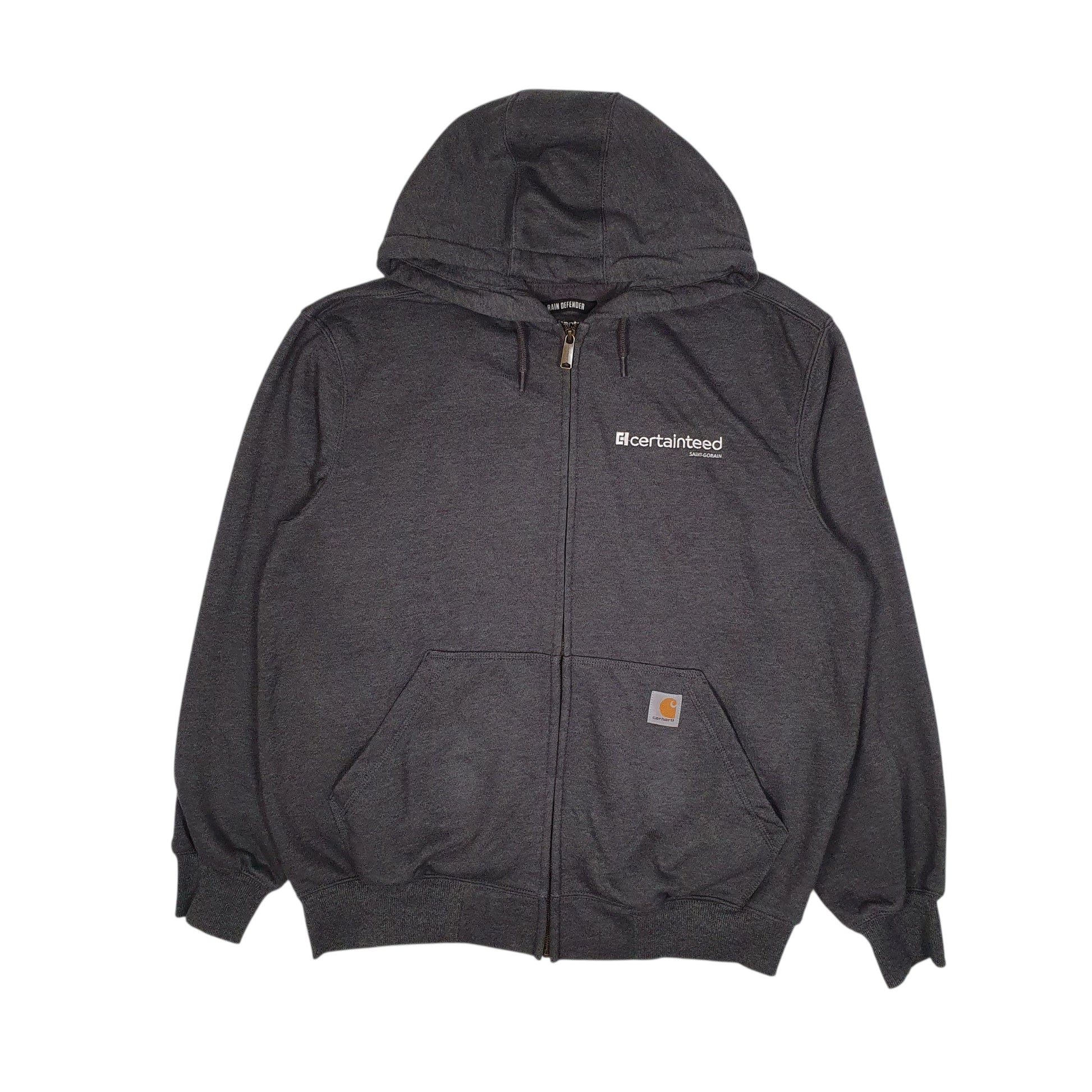 Mens Grey Carhartt Hoodie Full Zip Jumper