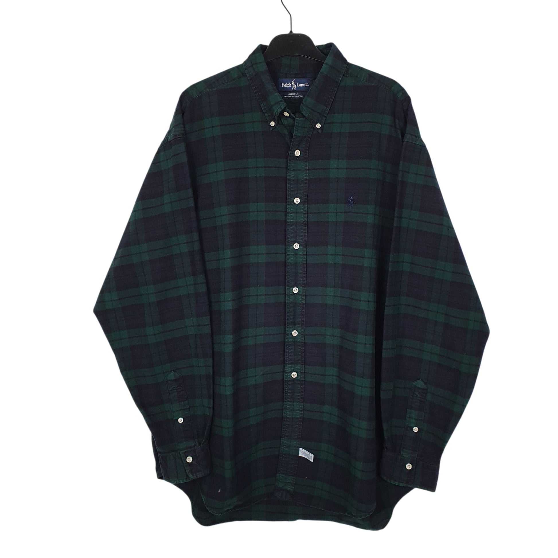 Mens Navy Ralph Lauren Vintage 90s Made In USA Long Sleeve Shirt