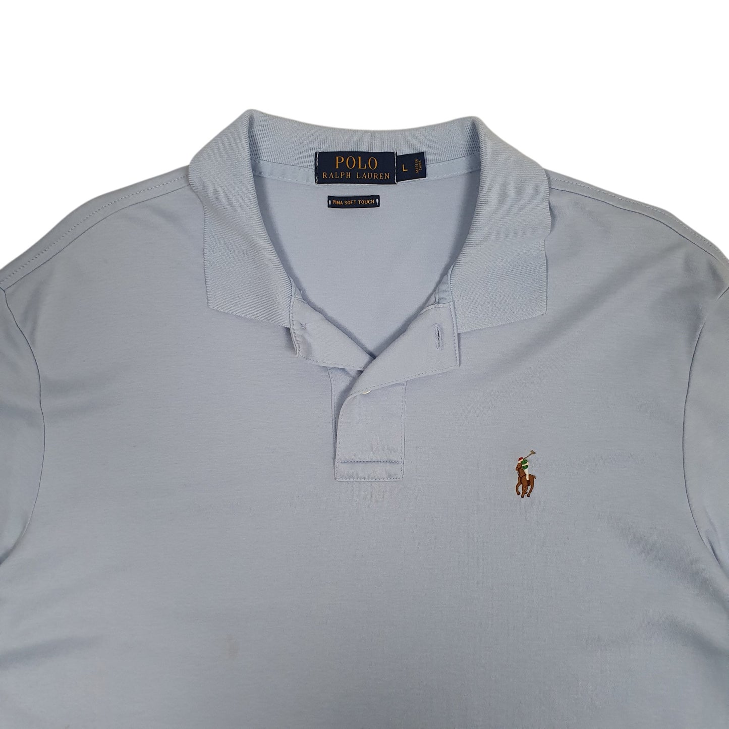 Mens Blue Polo Ralph Lauren Pima Soft Touch  Polo Shirt