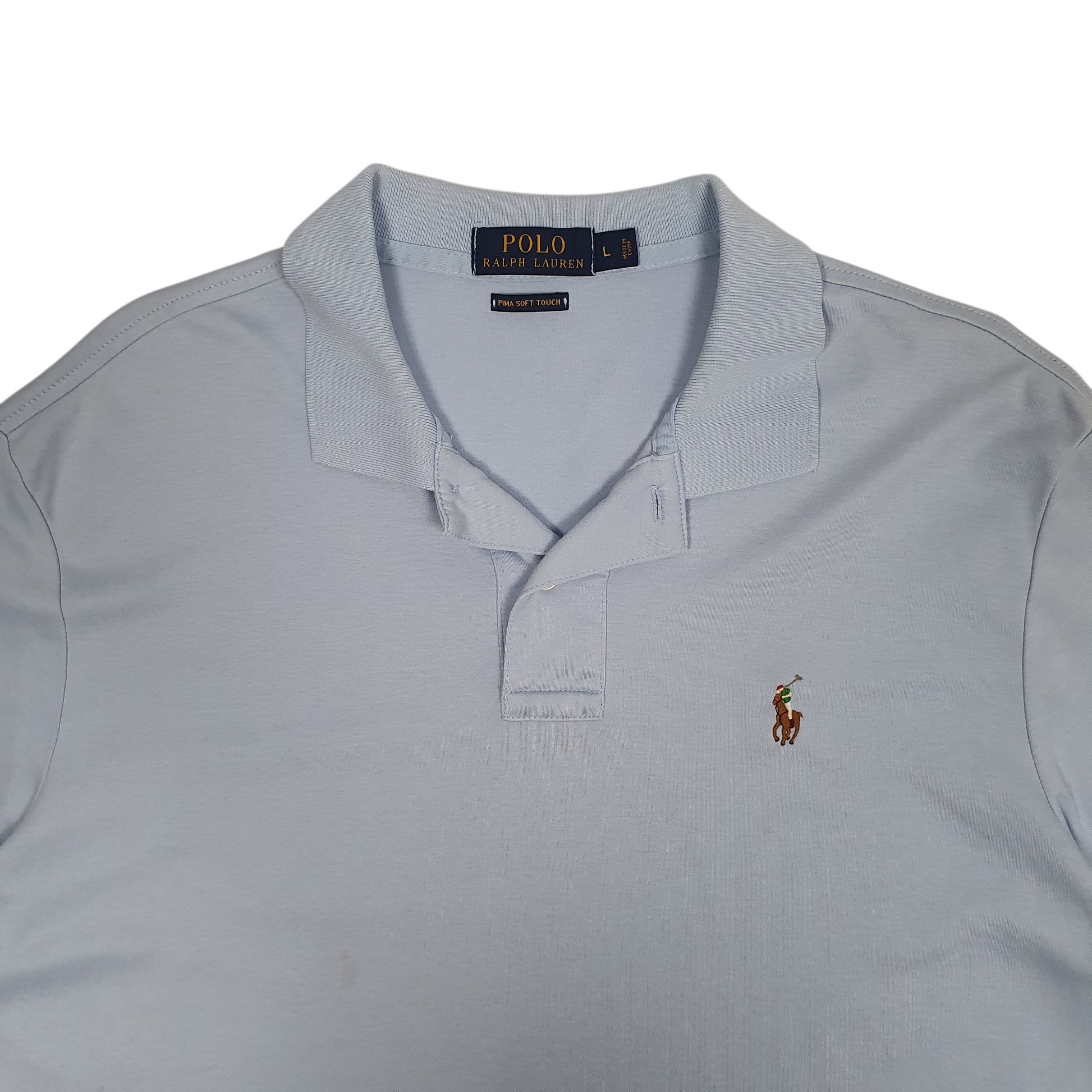 Mens Blue Polo Ralph Lauren Pima Soft Touch  Polo Shirt