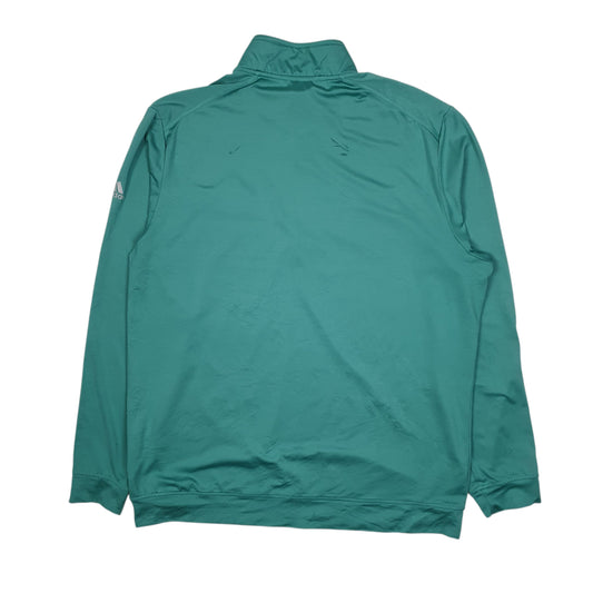 Mens Green Adidas Half Moon Links Golf Quarter Zip Jumper