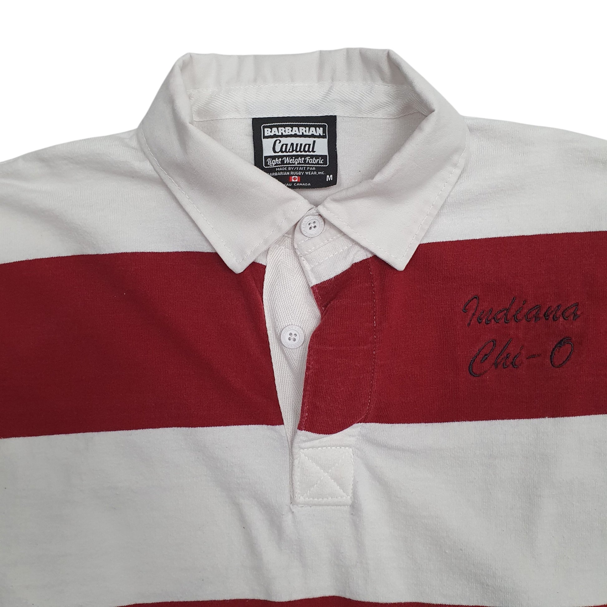 Mens White Barbarian Rugby  Polo Shirt