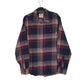 Mens Navy Woolrich Thick Flannel Plaid Long Sleeve Shirt