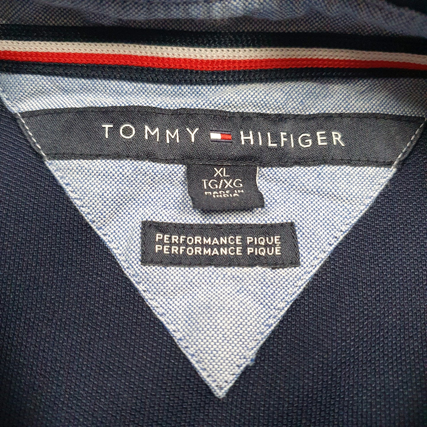 Mens Navy Tommy Hilfiger  Hoodie Polo Shirt