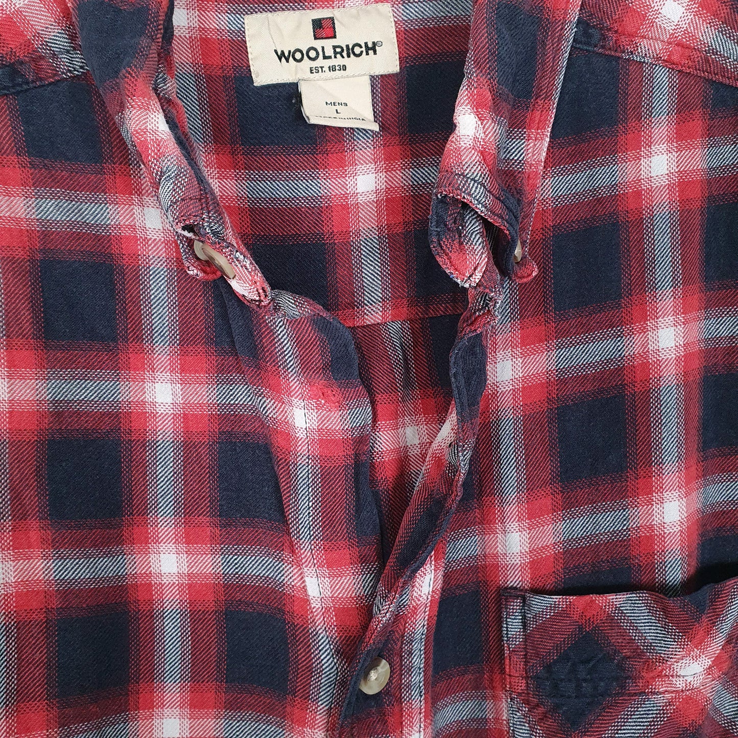 Mens Red Woolrich Plaid  Shirt