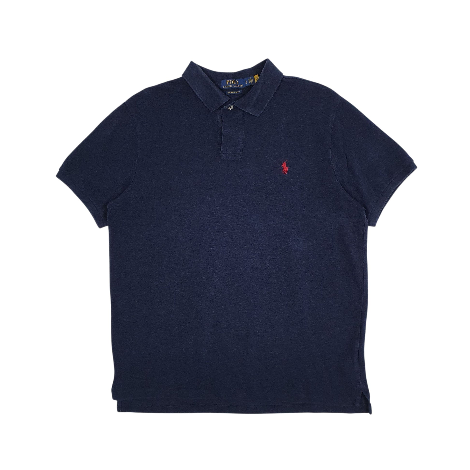 Mens Navy Polo Ralph Lauren Custom Slim Fit Short Sleeve Polo Shirt