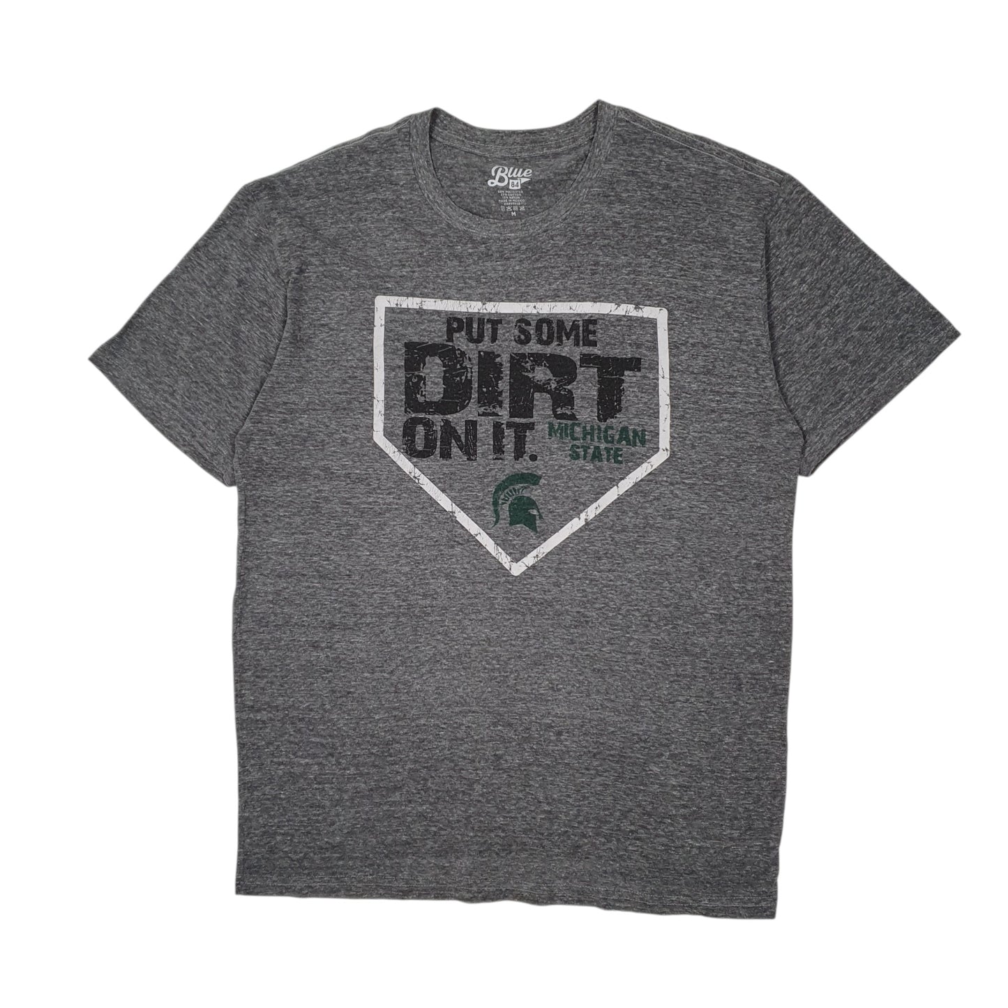 Mens Grey Blue Michigan State Short Sleeve T Shirt